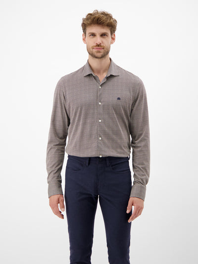 Langarmhemd mit Minimal-Karomuster - LERROS