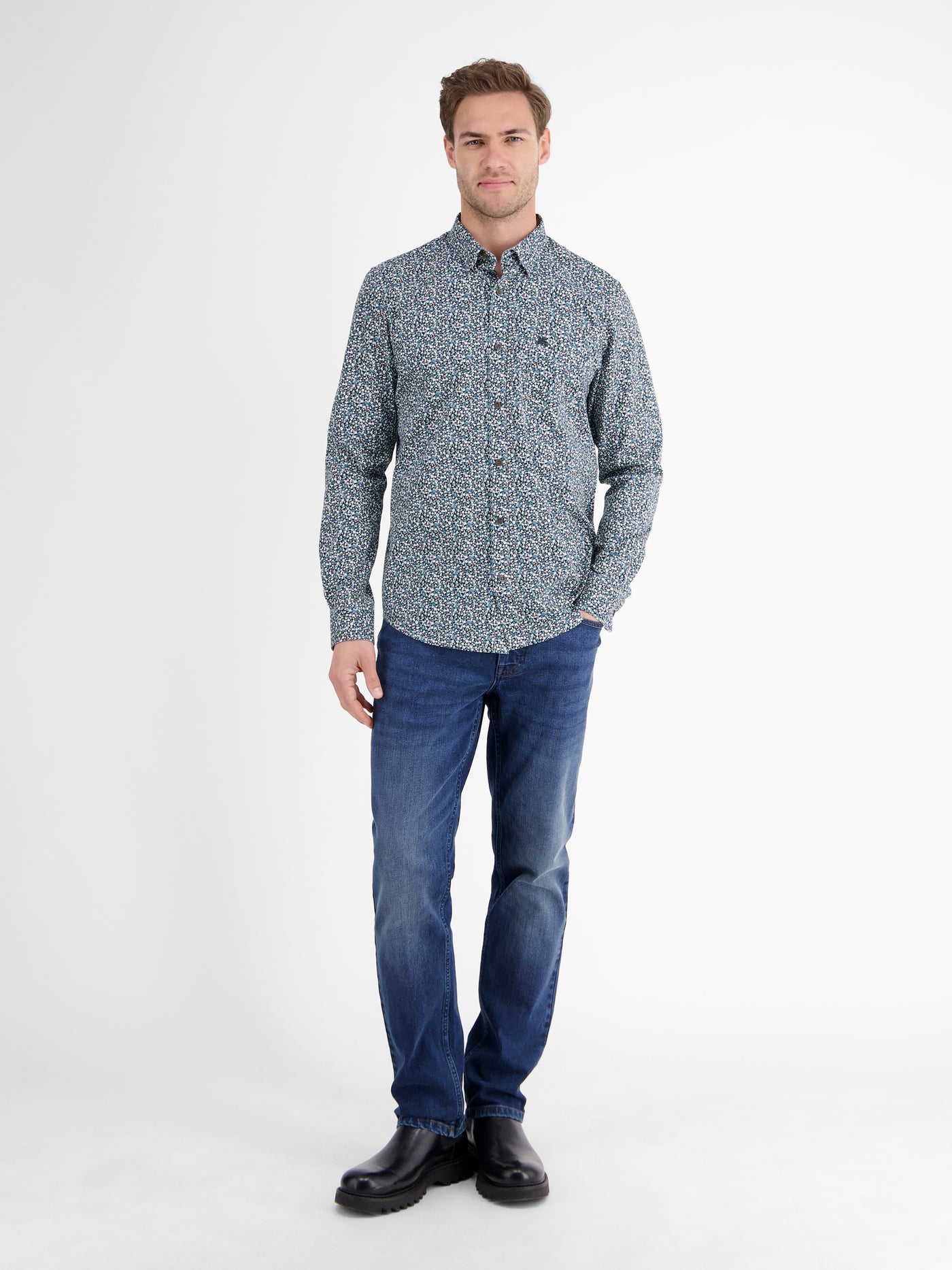 Herren Langarmhemd, modern gemustert - LERROS