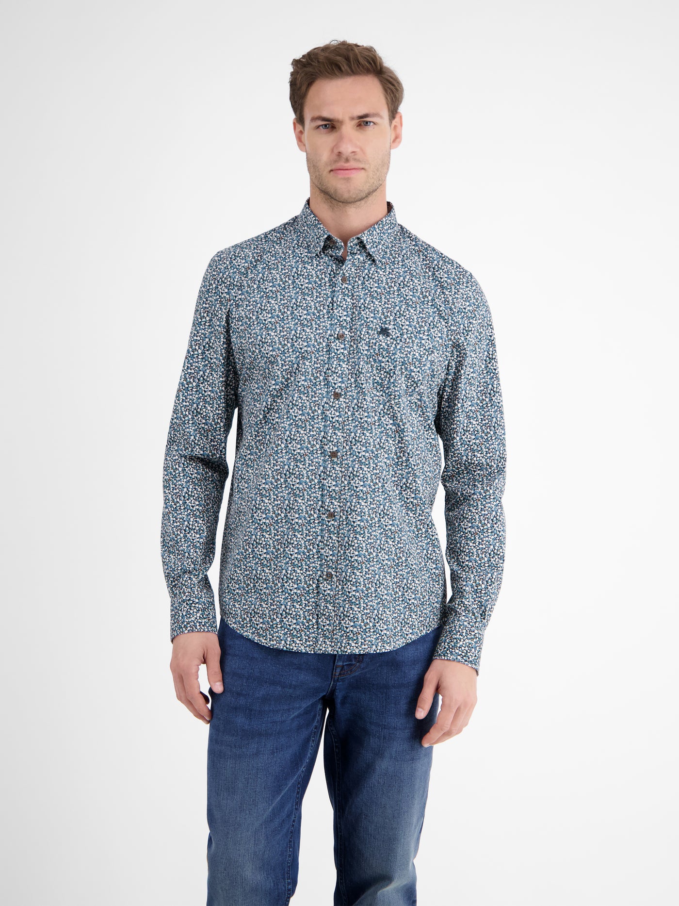 Herren Langarmhemd, modern gemustert - LERROS