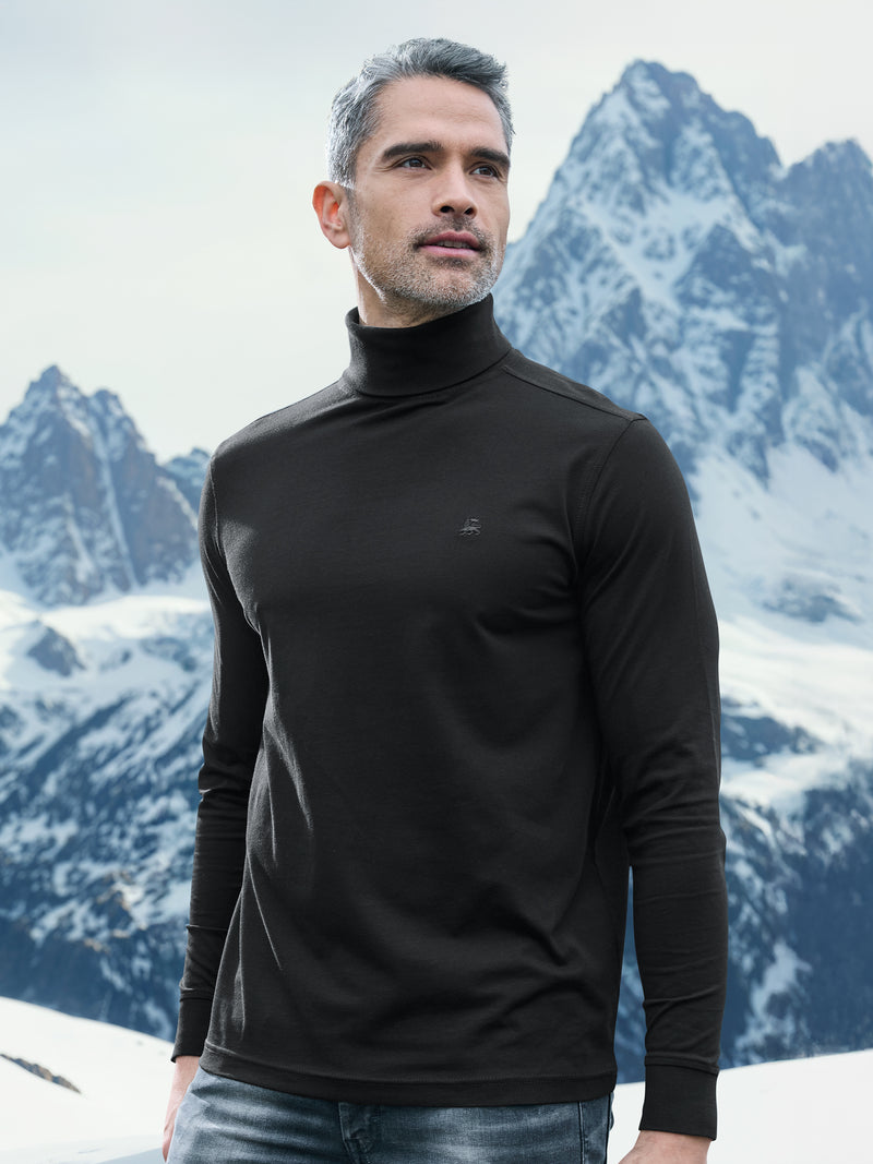 Rollkragenshirt aus weicher Baumwolle - LERROS