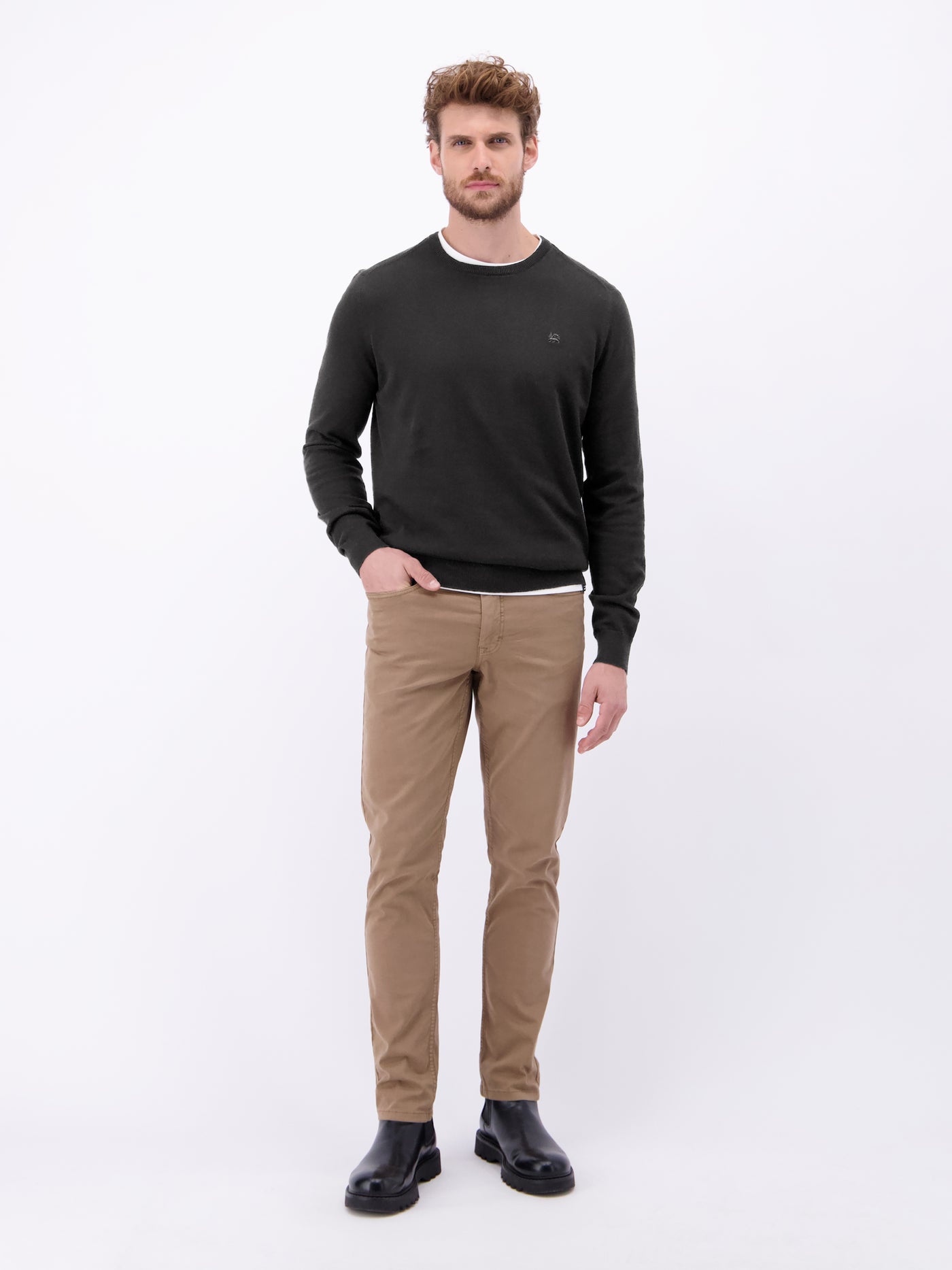 Herren Basic Strickpullover - LERROS