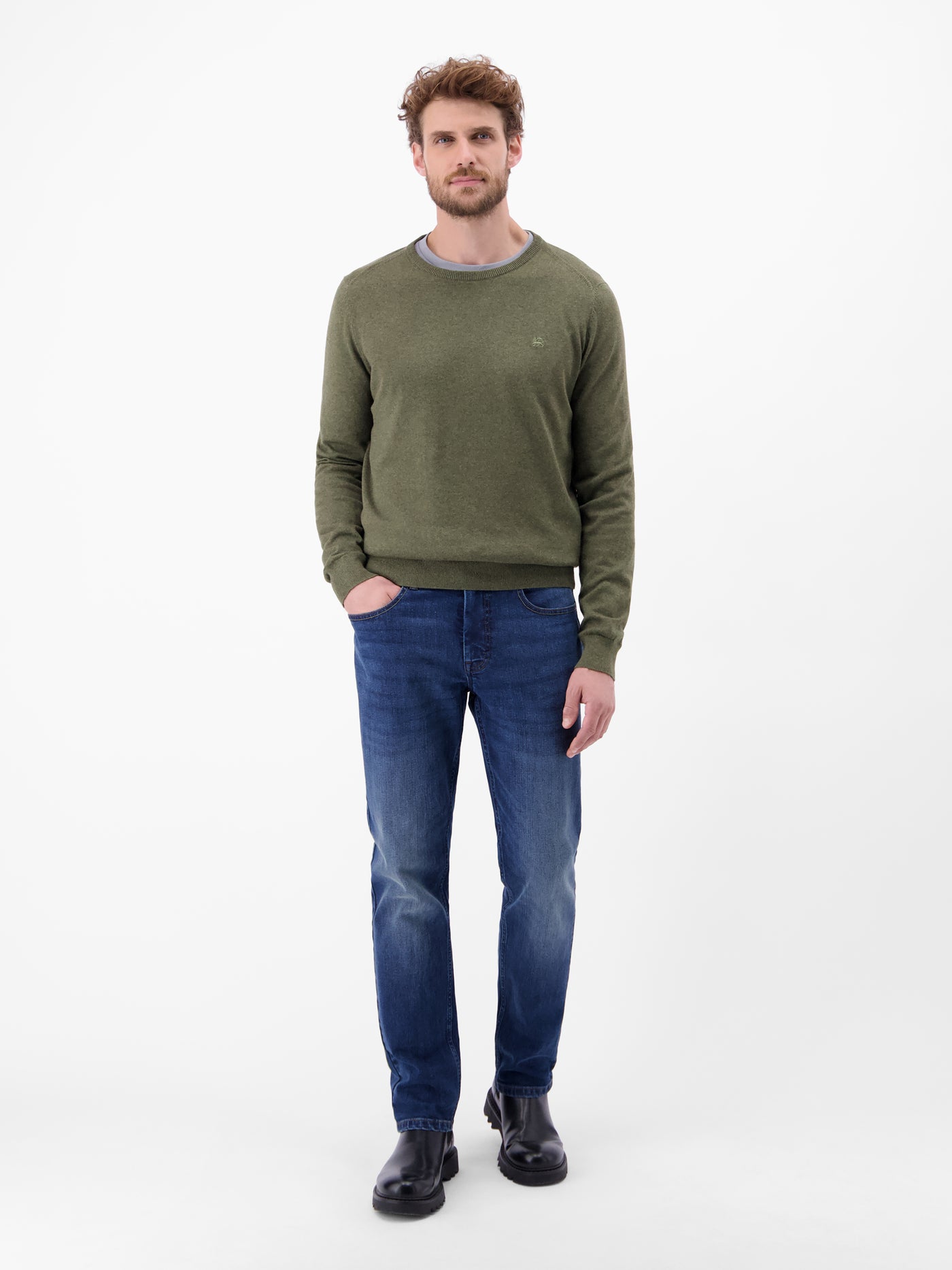 Herren Basic Strickpullover - LERROS