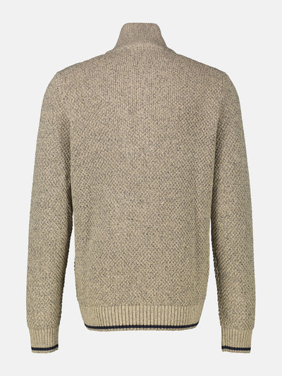 Strickpullover mit Zopfmuster und Troyerkragen - LERROS