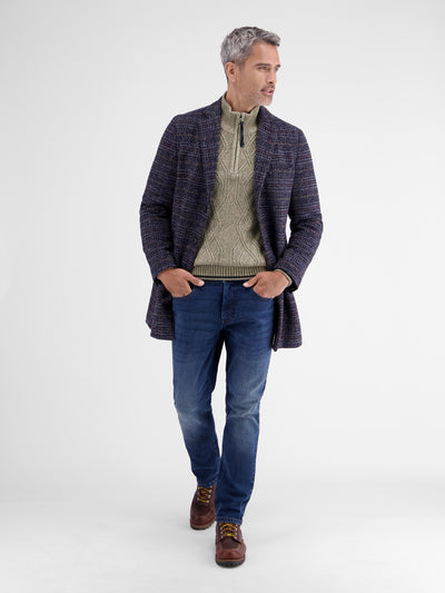 Strickpullover mit Zopfmuster und Troyerkragen - LERROS