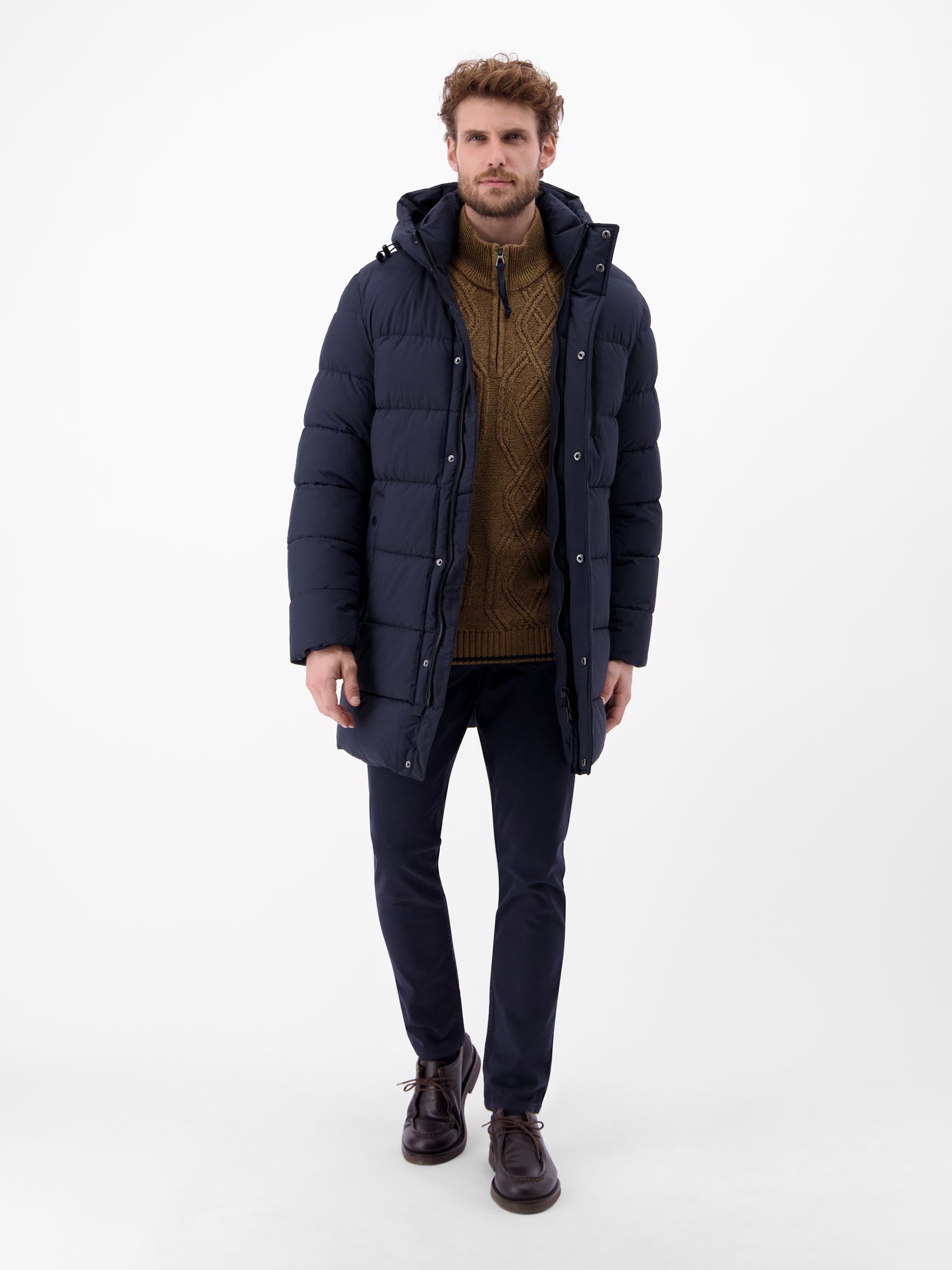 Strickpullover mit Zopfmuster und Troyerkragen - LERROS