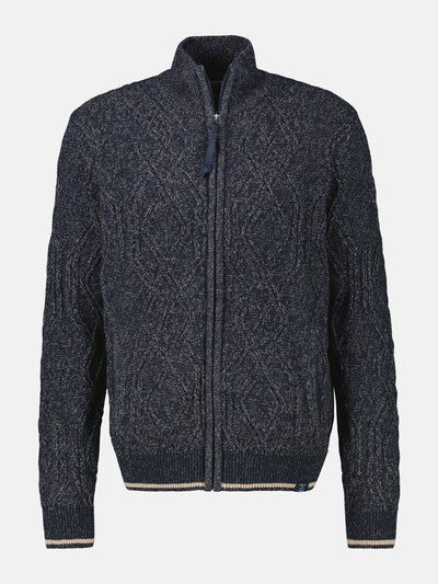 Herren-Strickjacke mit Zopfmuster - LERROS
