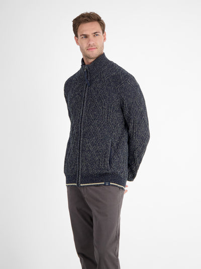 Herren-Strickjacke mit Zopfmuster - LERROS