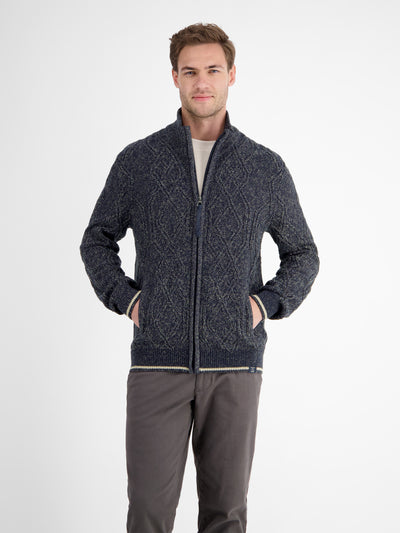 Herren-Strickjacke mit Zopfmuster - LERROS