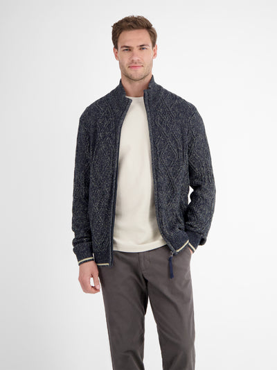 Herren-Strickjacke mit Zopfmuster - LERROS