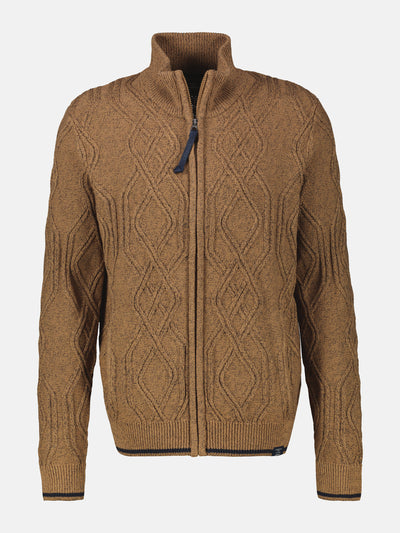 Herren-Strickjacke mit Zopfmuster - LERROS