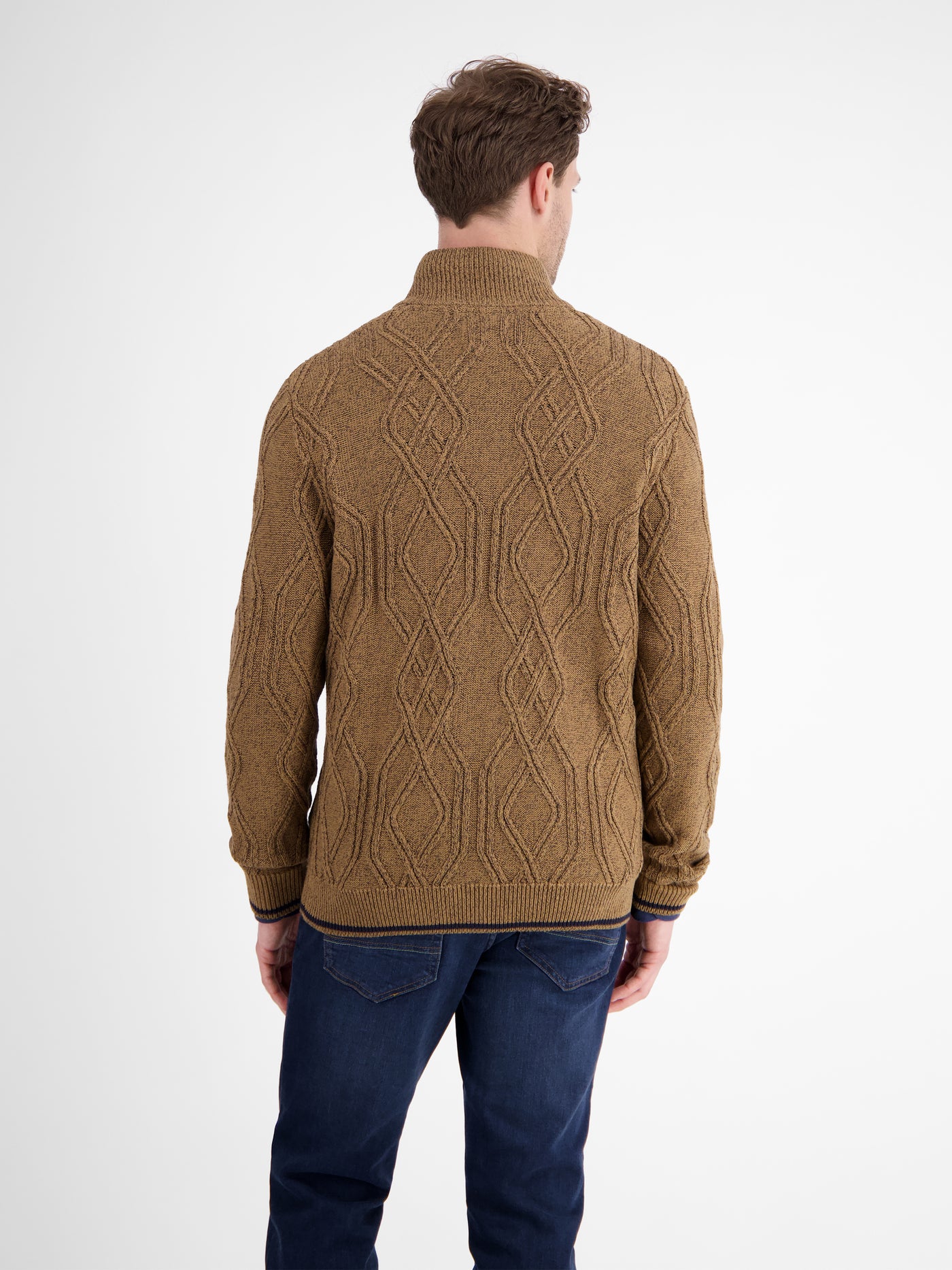 Herren-Strickjacke mit Zopfmuster - LERROS