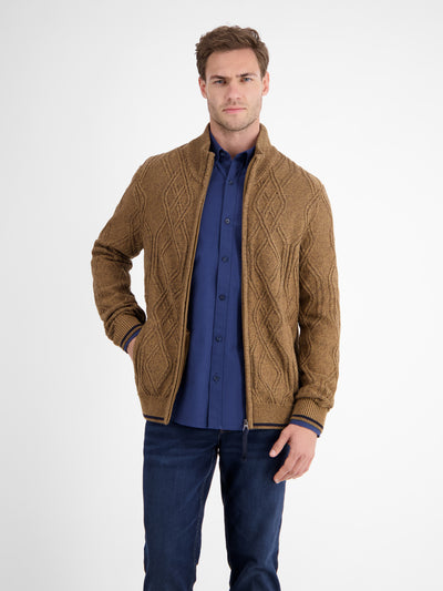 Herren-Strickjacke mit Zopfmuster - LERROS