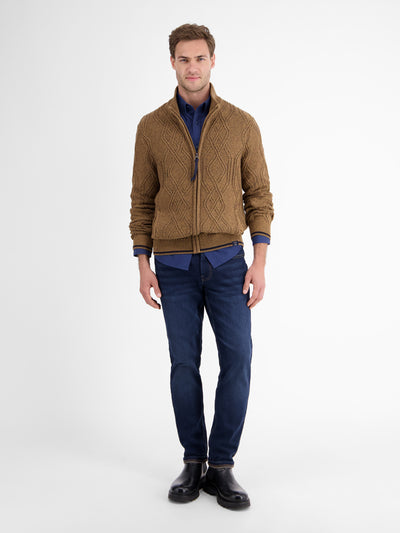 Herren-Strickjacke mit Zopfmuster - LERROS