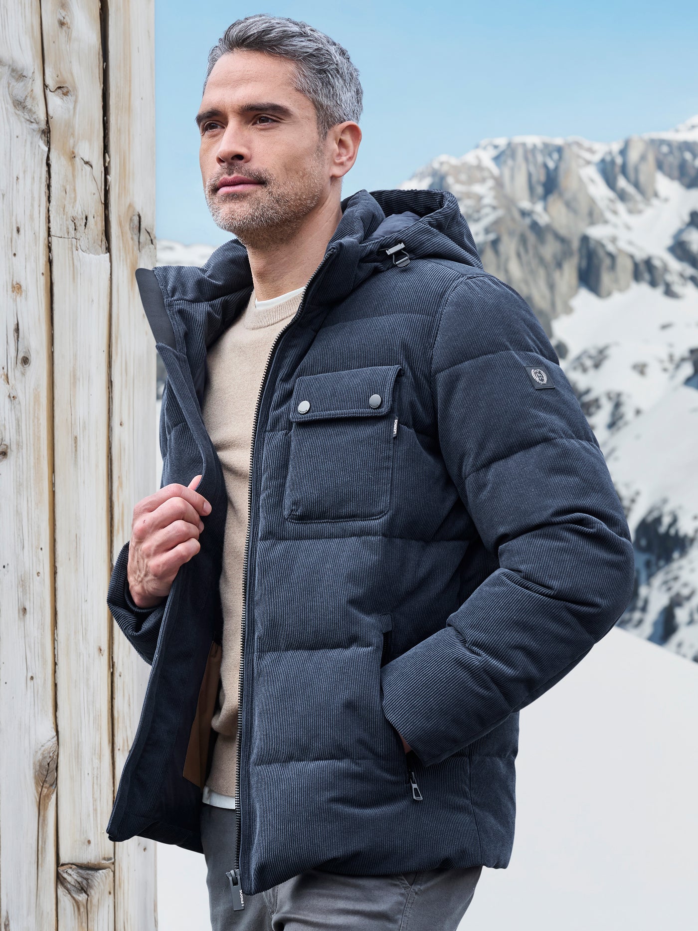 Herren Steppjacke in funktionaler Cord-Optik - LERROS