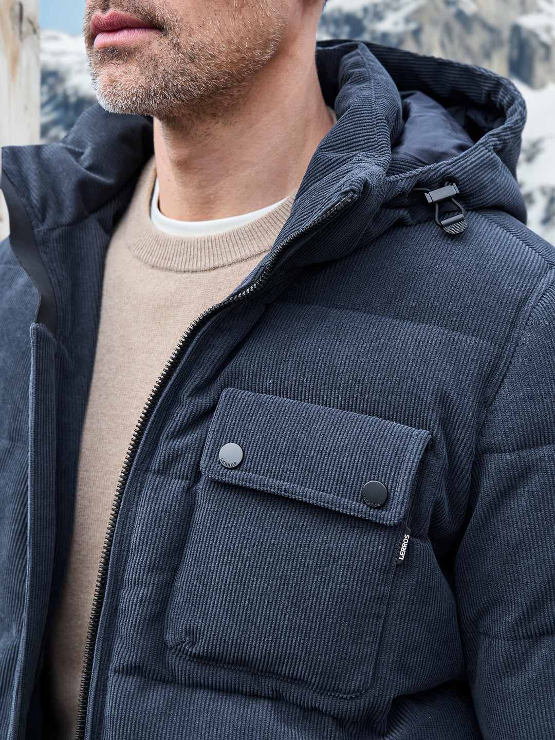 Men's quilted jacket in functional corduroy look – LERROS