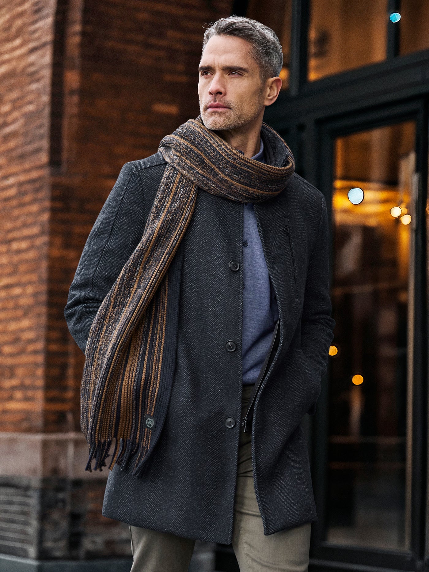 Herren-Mantel in Wolloptik - LERROS