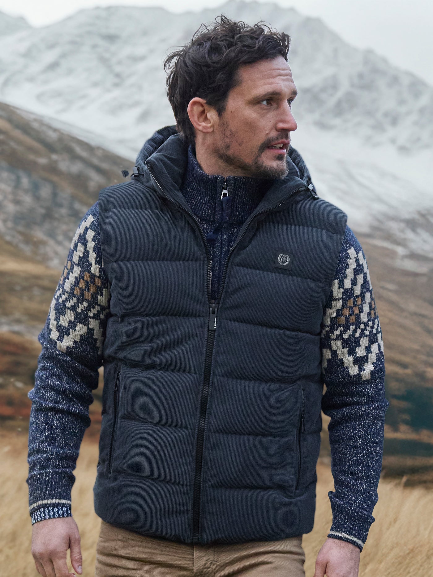 Herren Steppweste in funktionaler Cord-Optik - LERROS