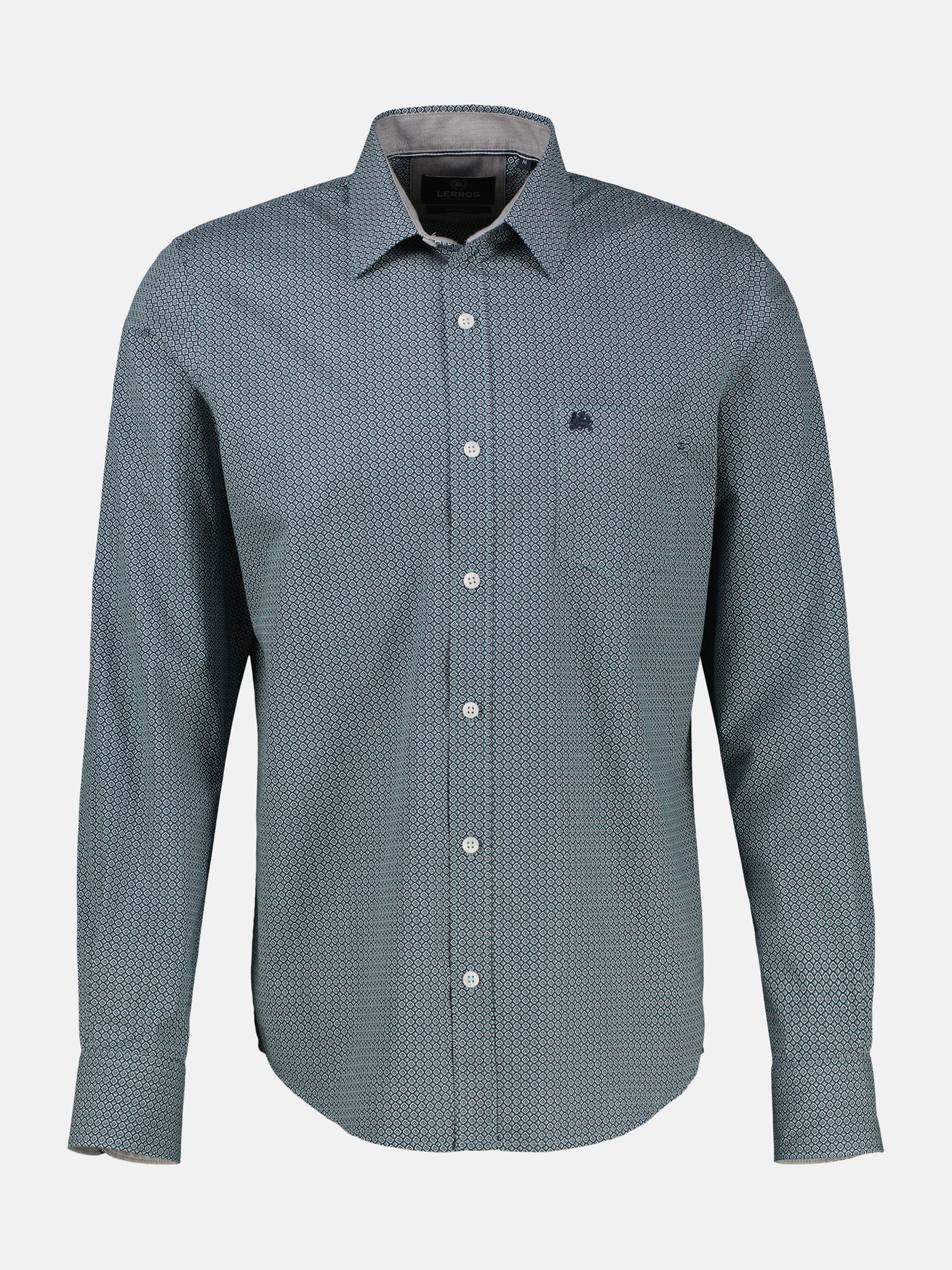 Langarmhemd mit Kentkragen aus 100% Baumwolle - LERROS