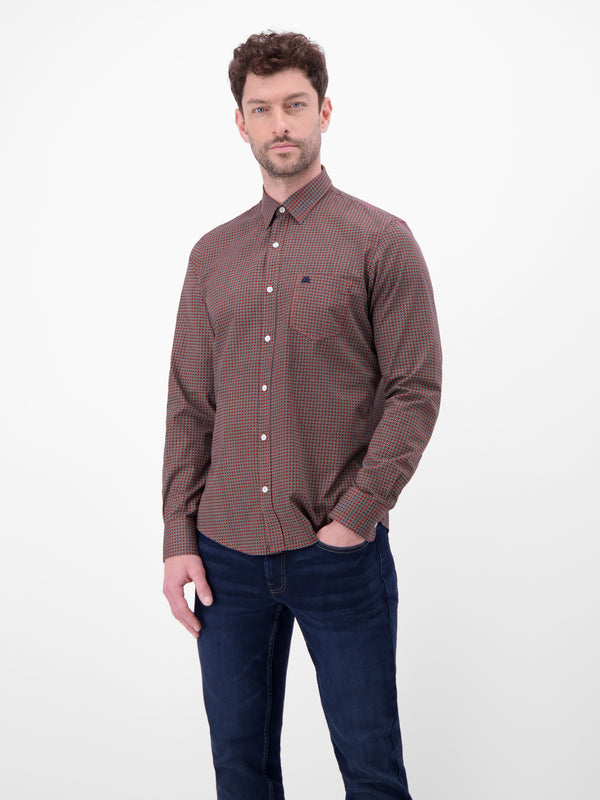 Langarmhemd mit Karomuster aus 100% Baumwolle - LERROS