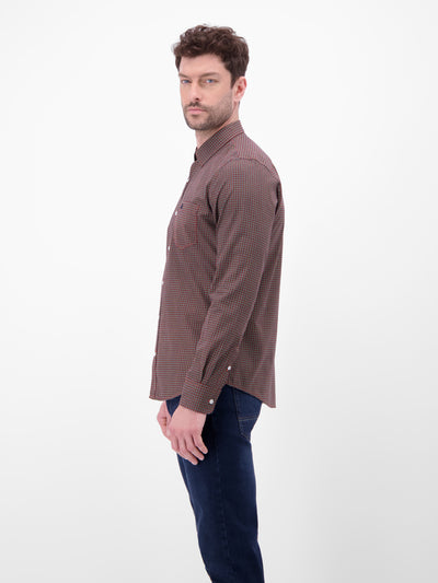 Langarmhemd mit Karomuster aus 100% Baumwolle - LERROS