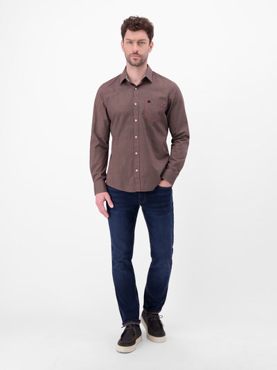 Langarmhemd mit Karomuster aus 100% Baumwolle - LERROS