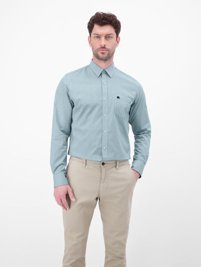 Langarmhemd mit Karomuster aus 100% Baumwolle - LERROS