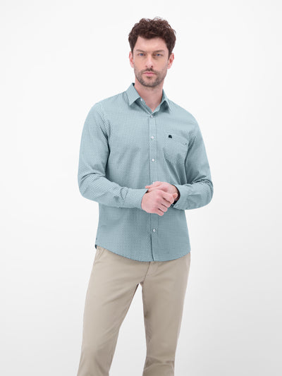 Langarmhemd mit Karomuster aus 100% Baumwolle - LERROS