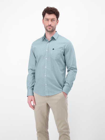 Langarmhemd mit Karomuster aus 100% Baumwolle - LERROS