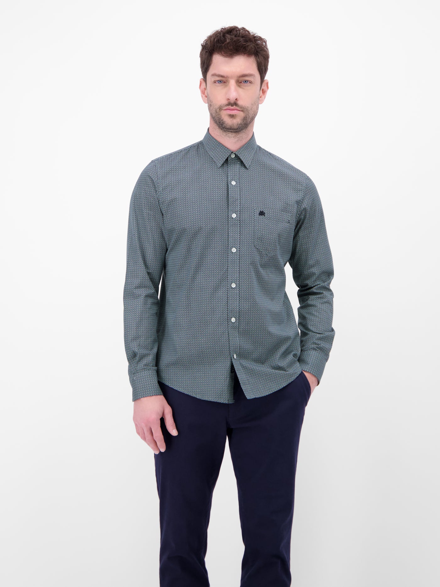 Langarmhemd mit Karomuster aus 100% Baumwolle - LERROS