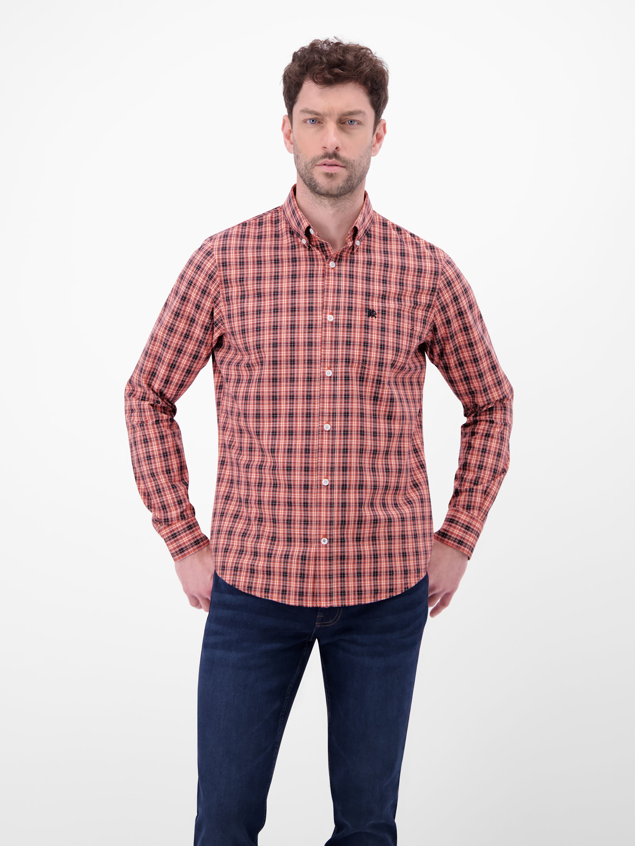 Karohemd mit Button-Down-Kragen - LERROS