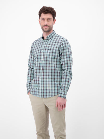 Karohemd mit Button-Down-Kragen - LERROS