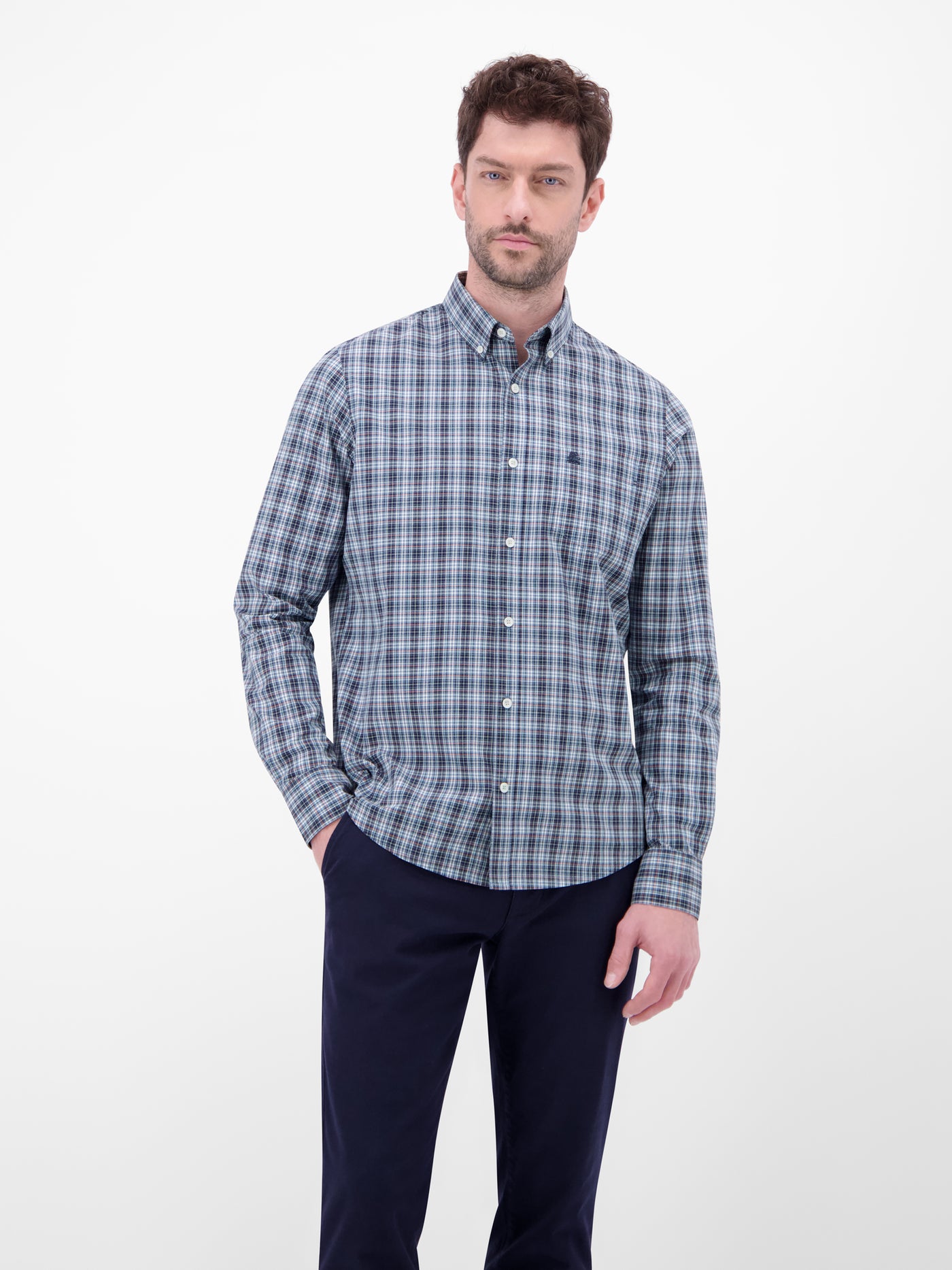 Karohemd mit Button-Down-Kragen - LERROS