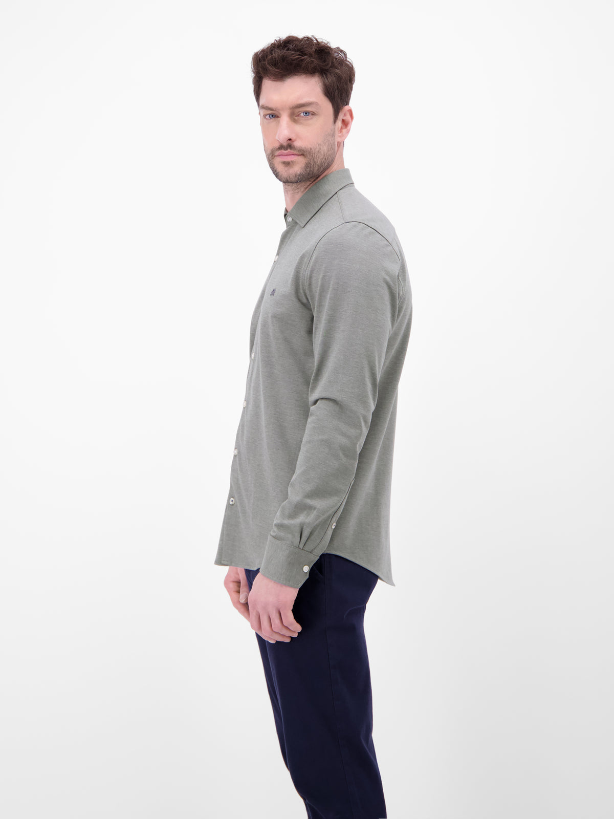 Jerseyhemd mit 2-Knopf-Manschette und Kentkragen - LERROS