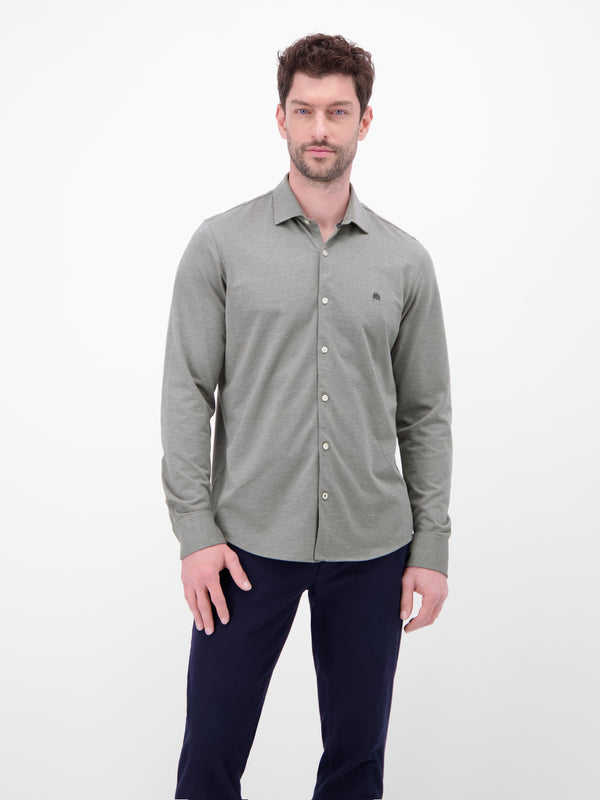 Jerseyhemd mit 2-Knopf-Manschette und Kentkragen - LERROS