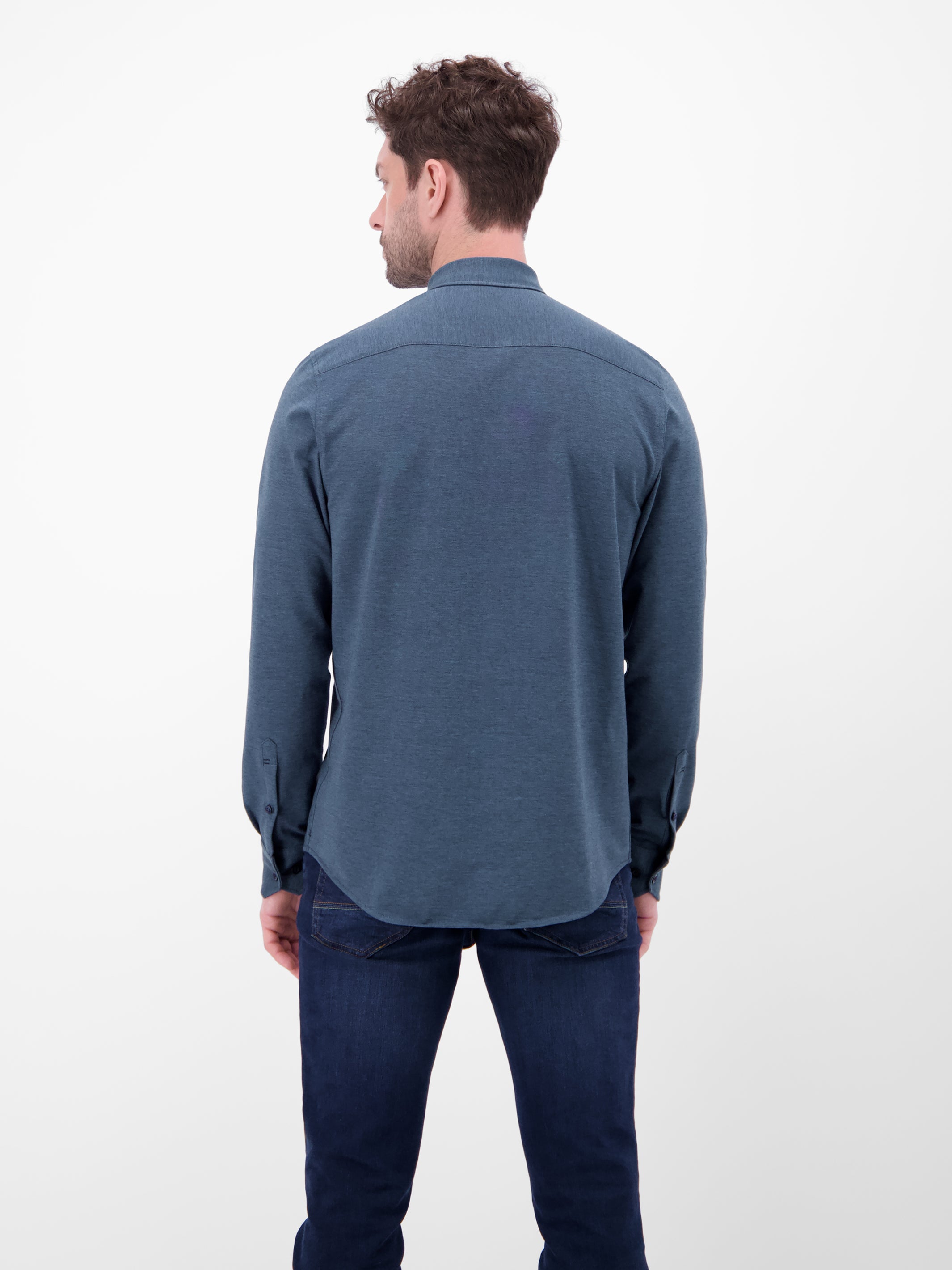 Jerseyhemd mit 2-Knopf-Manschette und Kentkragen - LERROS