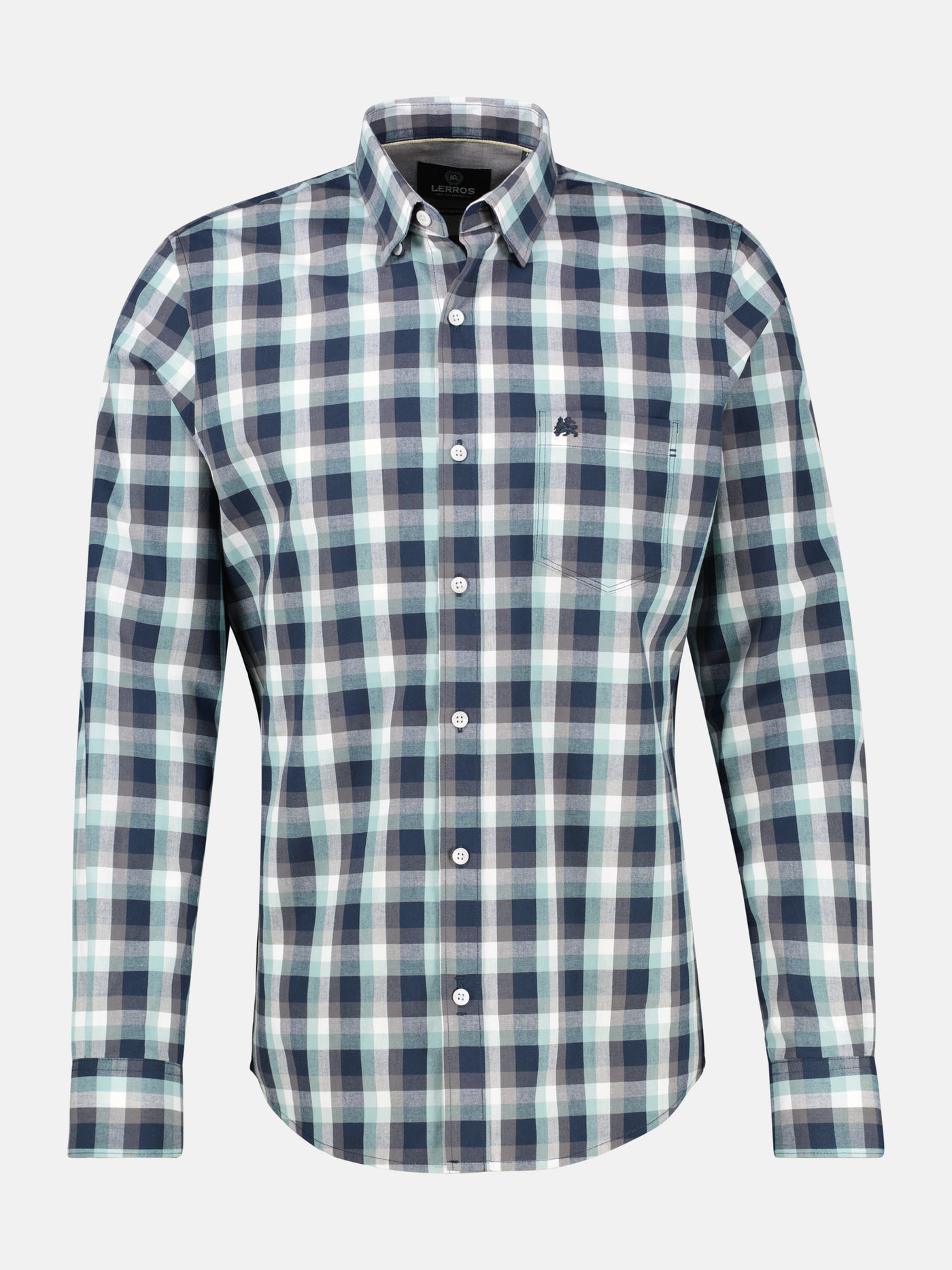 Karohemd mit Kentkragen und Brusttasche - LERROS