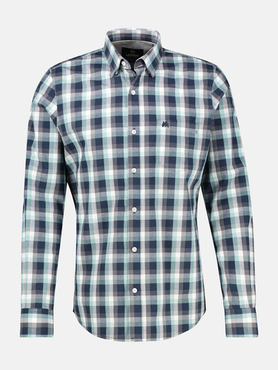 Karohemd mit Kentkragen und Brusttasche - LERROS