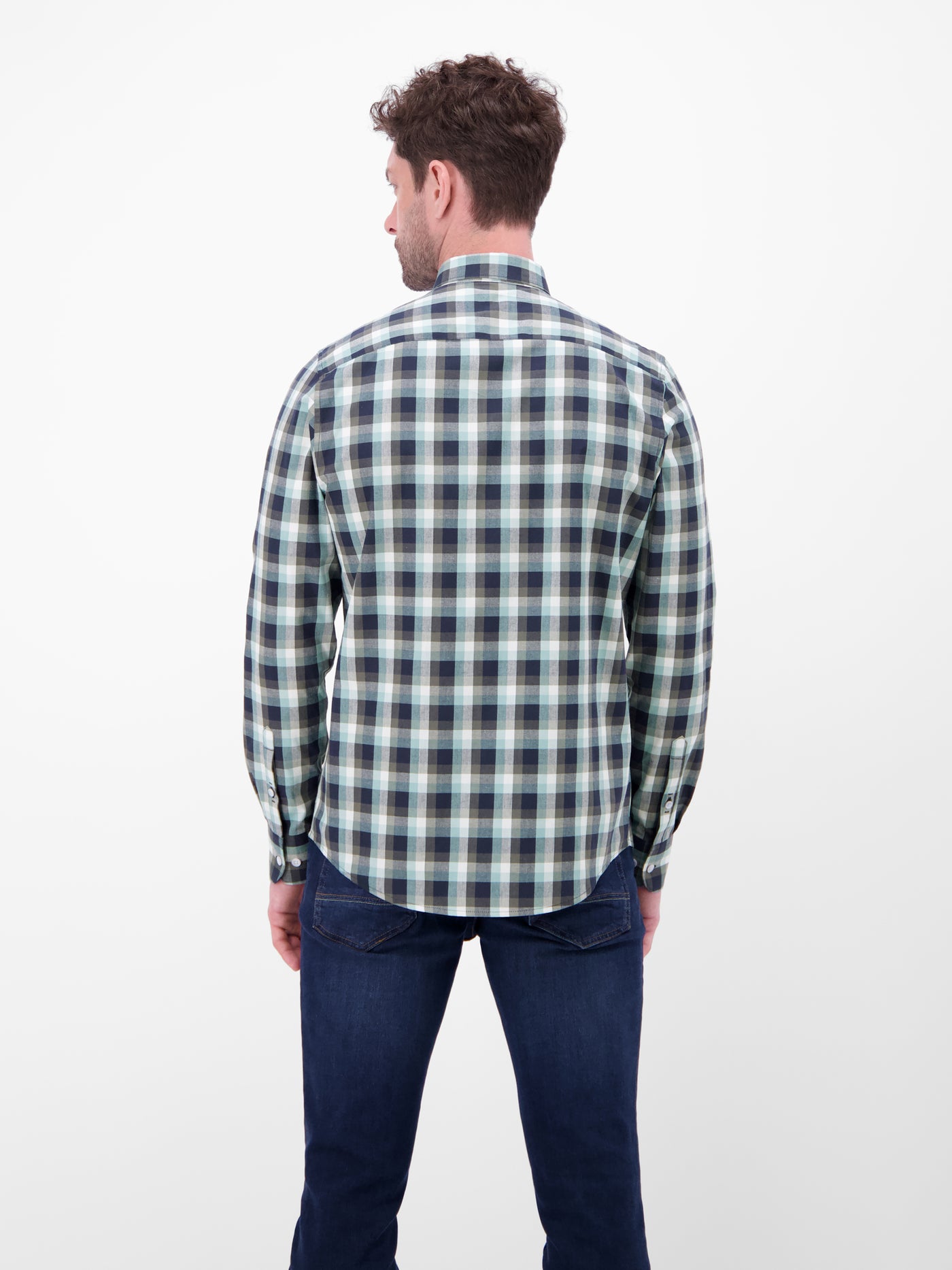 Karohemd mit Kentkragen und Brusttasche - LERROS