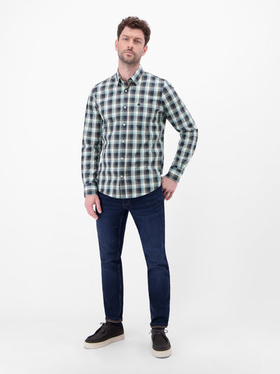 Karohemd mit Kentkragen und Brusttasche - LERROS