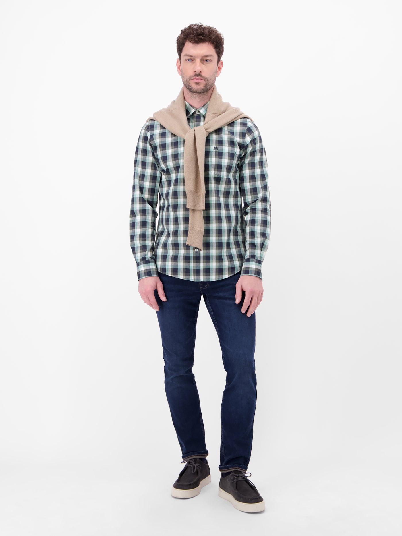 Karohemd mit Kentkragen und Brusttasche - LERROS