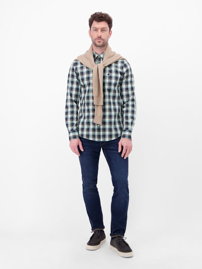 Karohemd mit Kentkragen und Brusttasche - LERROS