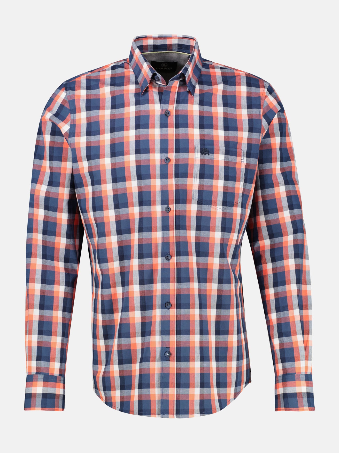Karohemd mit Kentkragen und Brusttasche - LERROS