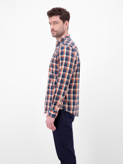 Karohemd mit Kentkragen und Brusttasche - LERROS