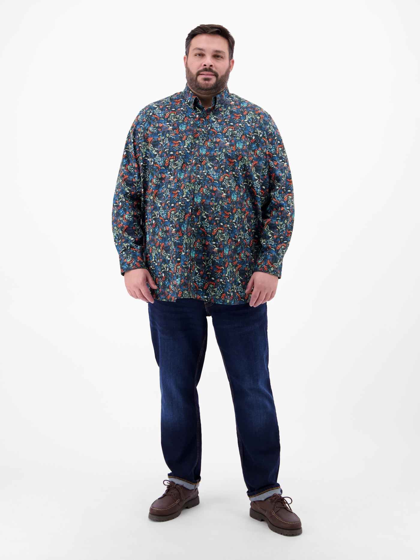 Langarmhemd mit Button-down-Kragen