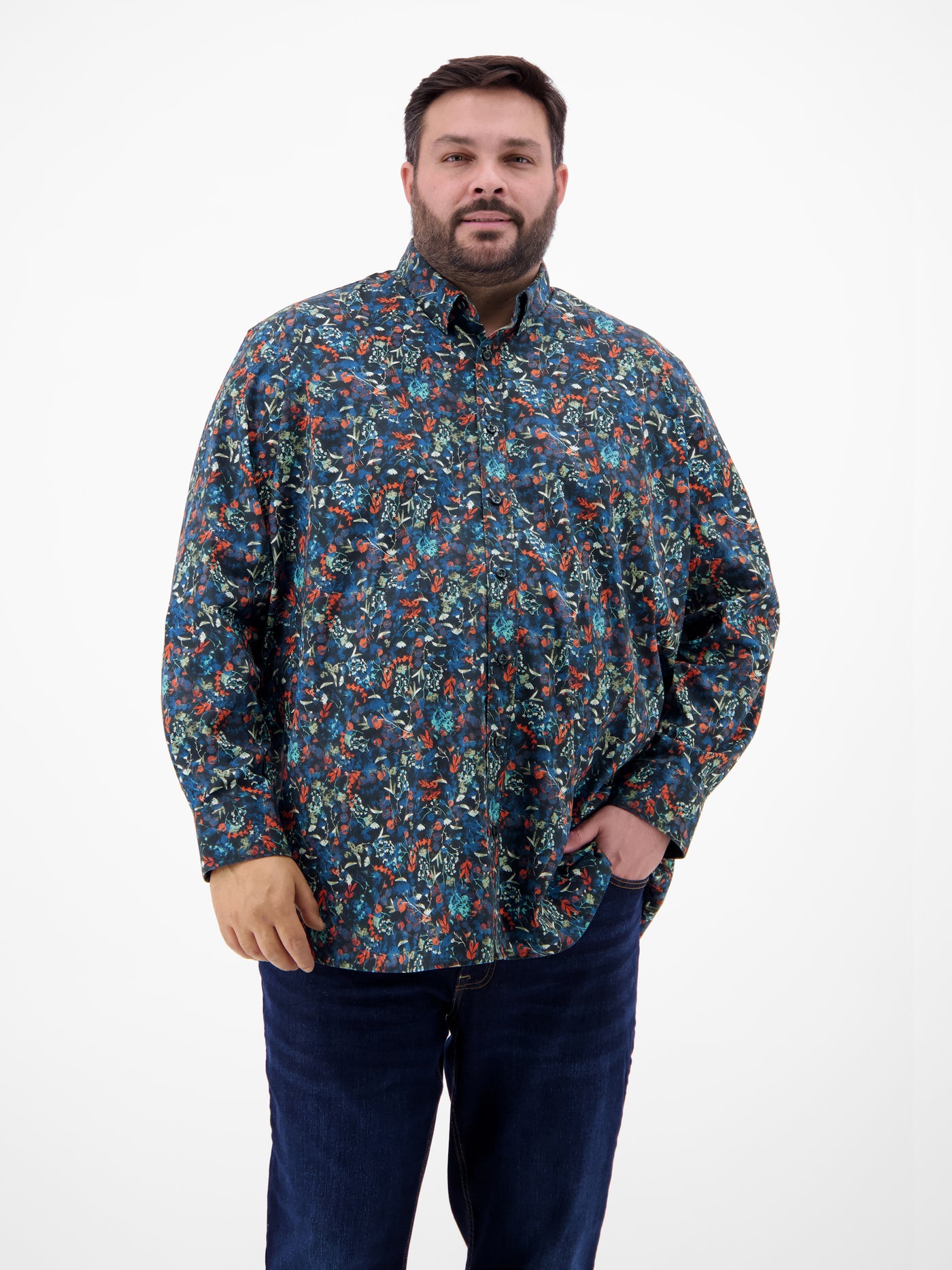 Langarmhemd mit Button-down-Kragen