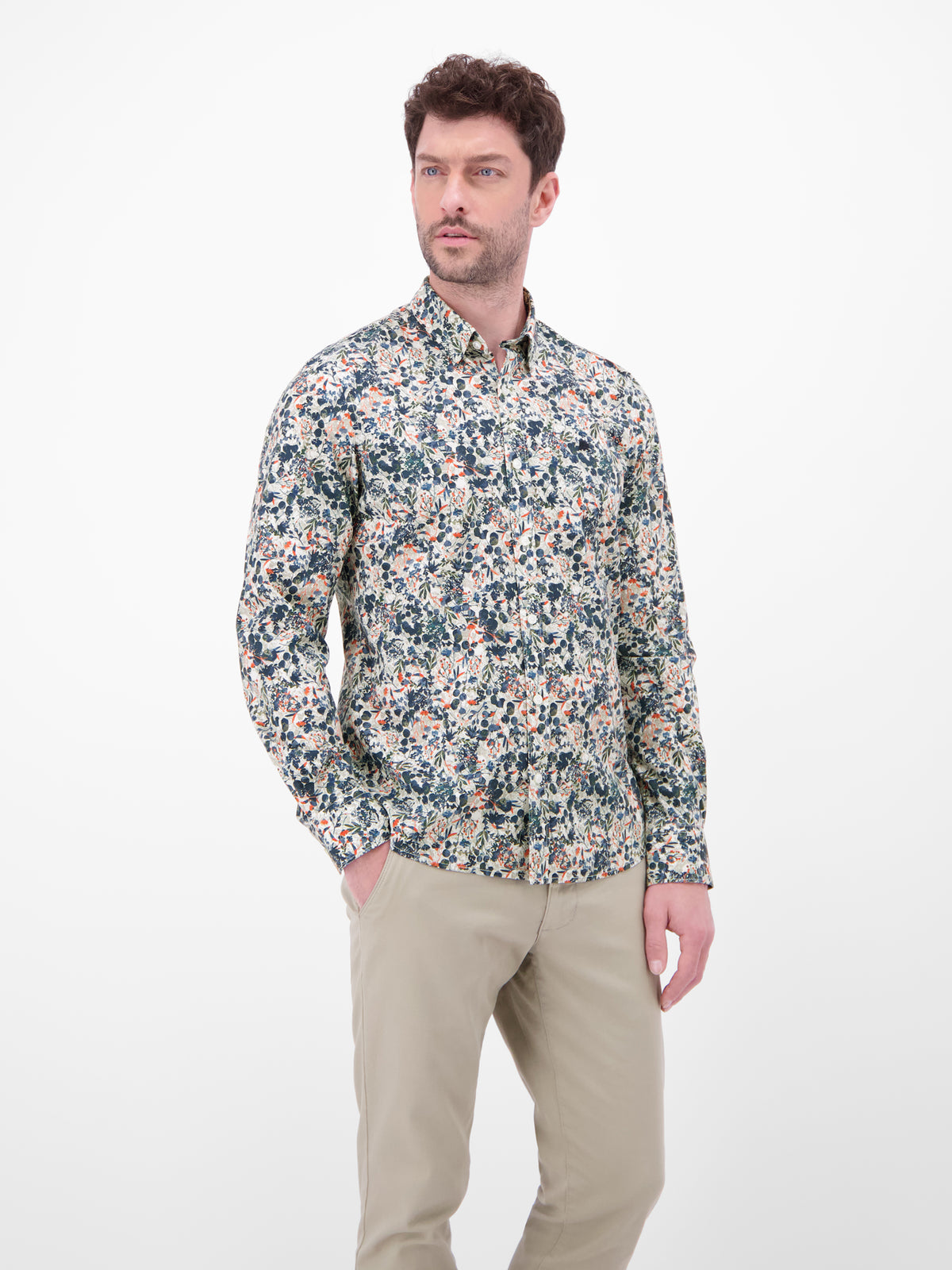 Langarmhemd mit floralem Alloverprint - LERROS