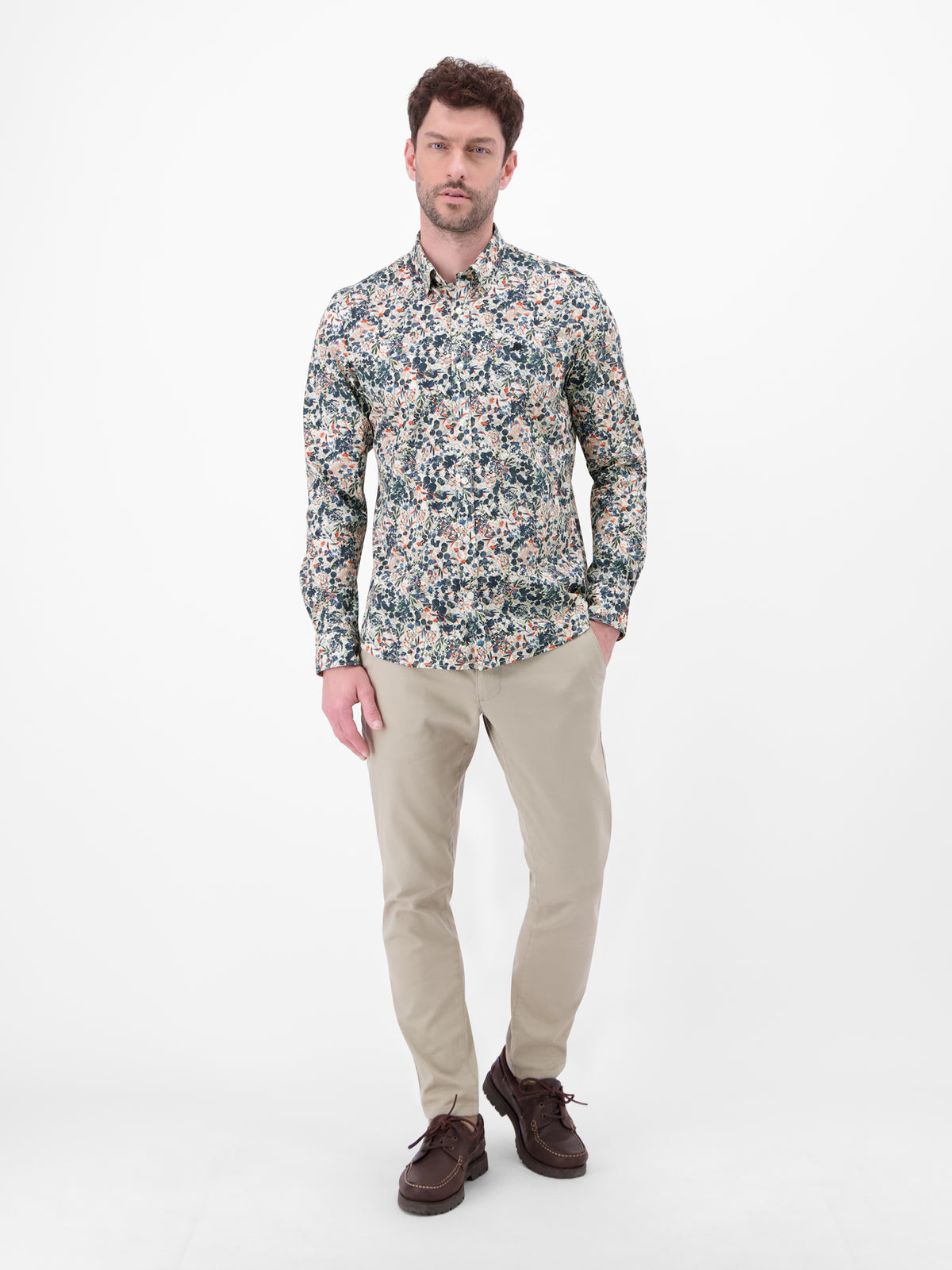 Langarmhemd mit floralem Alloverprint - LERROS