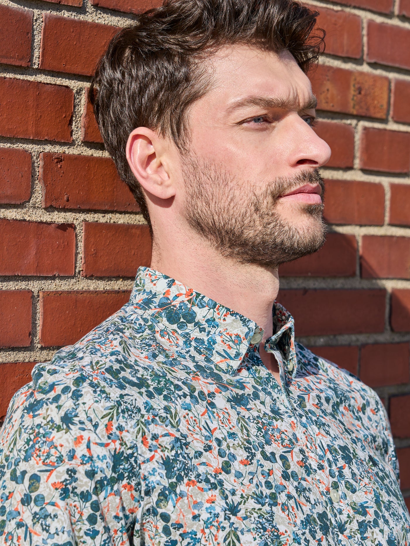 Langarmhemd mit floralem Alloverprint - Langarmhemd