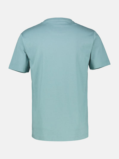 T-Shirt unifarben mit Print und 1/2-Ärmeln - LERROS