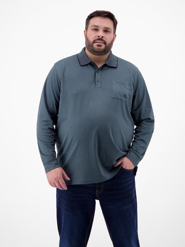 Langarm Polo mit Brusttasche in Grossen Grössen - LERROS